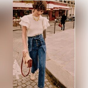 Sézane Maximo High-Rise Dark Wash Straight Jeans Size 36 (US 4) NWOT